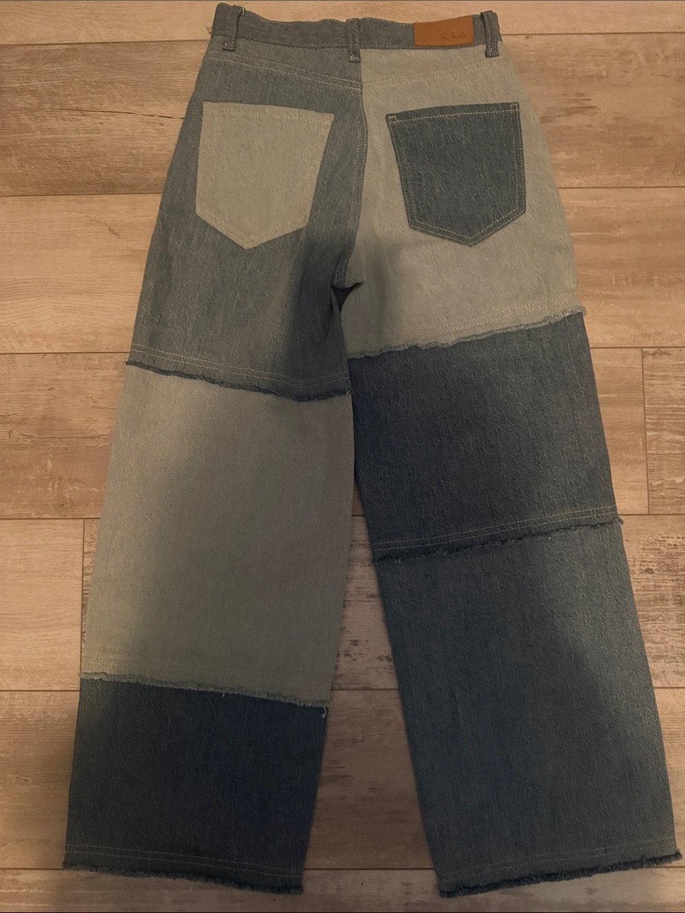 Rails Two-Tone Patchwork Wide-Leg Jeans - Light & Dark Blue Size 23 Brand New!! - Picture 7 of 7
